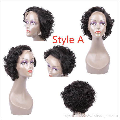 Swiss Lace Wig Making Supplies,Burmese Hair Wet and Wavy Full lace Front Curly Bob Wigs